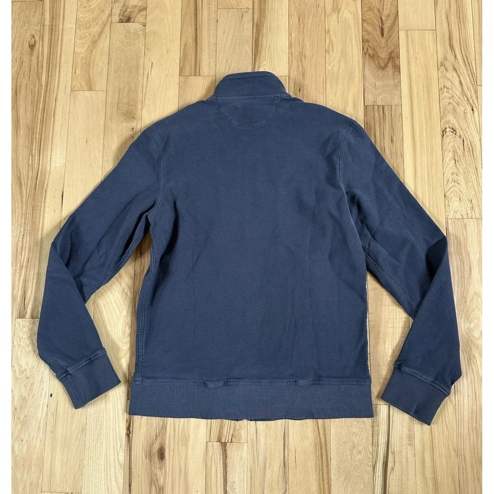Faherty Jacket Mens Small Navy Full Zip Knit Bomber Stand Collar MOS2214